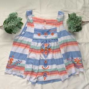 Free People Embroidered Tank Top